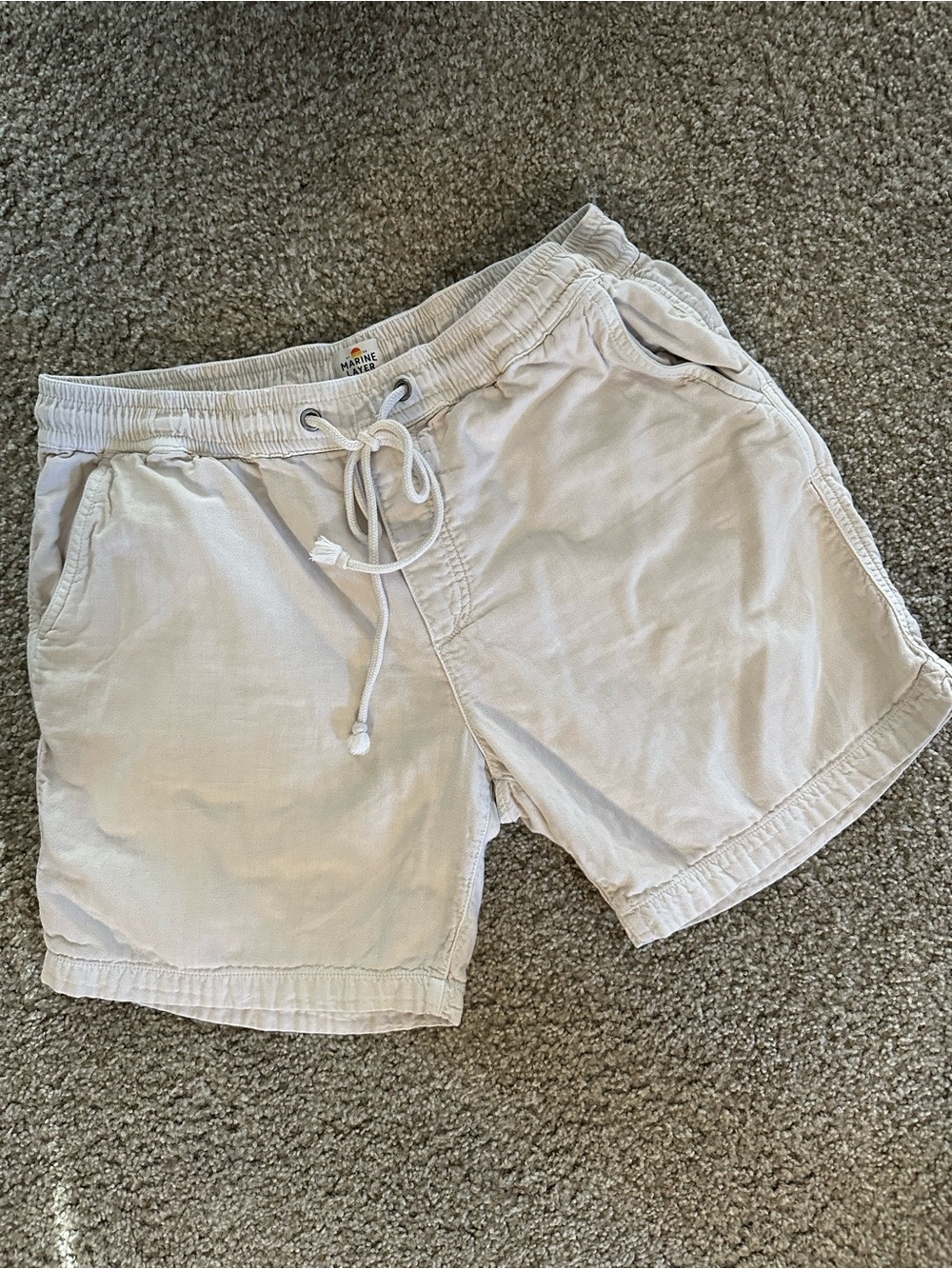 Marine Layer Cream Drawstring Men's Shorts